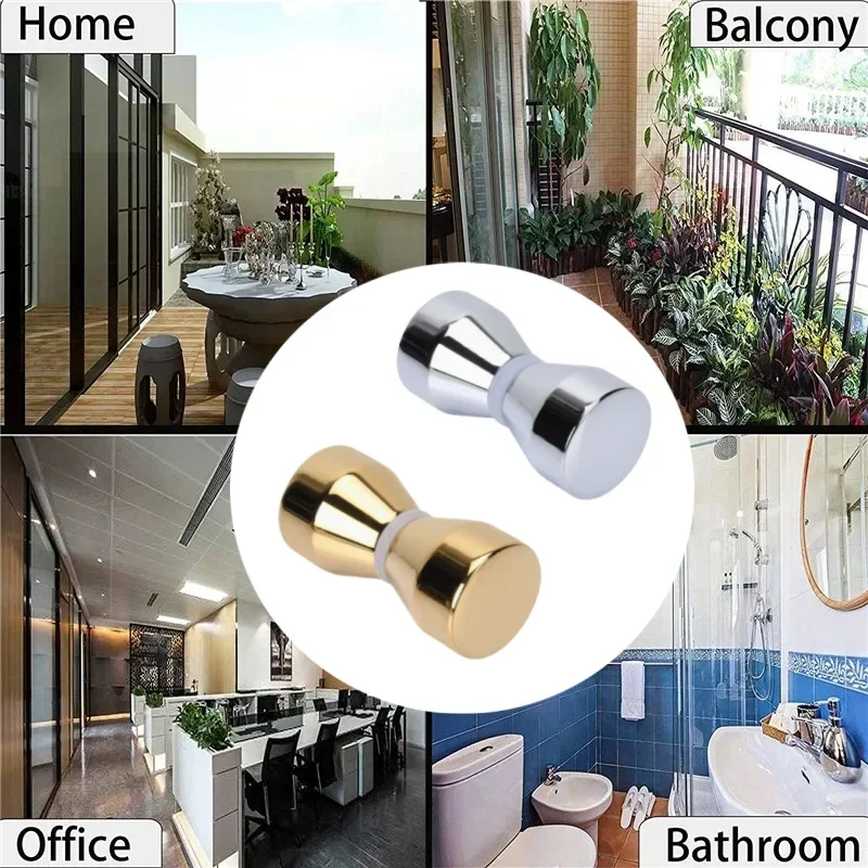 2 قطعة مقبض باب زجاجي للاستحمام، مقبض أبواب الدش المنزلق، أجهزة سحب جانب واحد لإكسسوارات الحمام #1