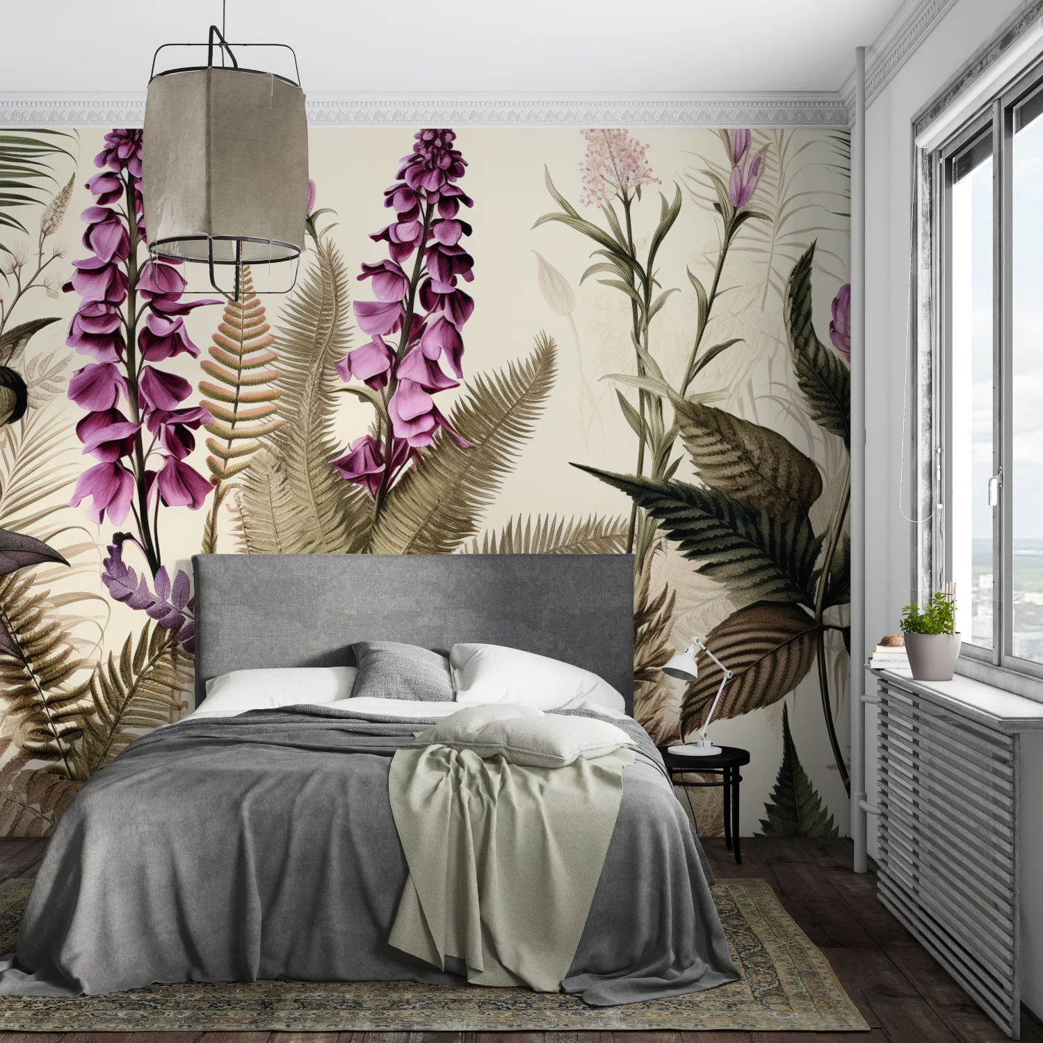 Customized Mural Lavender Flower Wallpaper Living Room Bedroom Wall Covering Rainforest Plants Flower Mural 3d wallpaper