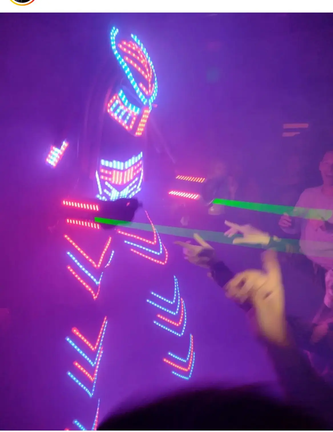 

RGB colorful light led men wear luminous armor clothe dj led Bar singer perform led robot men suit sj stage stilts costumes