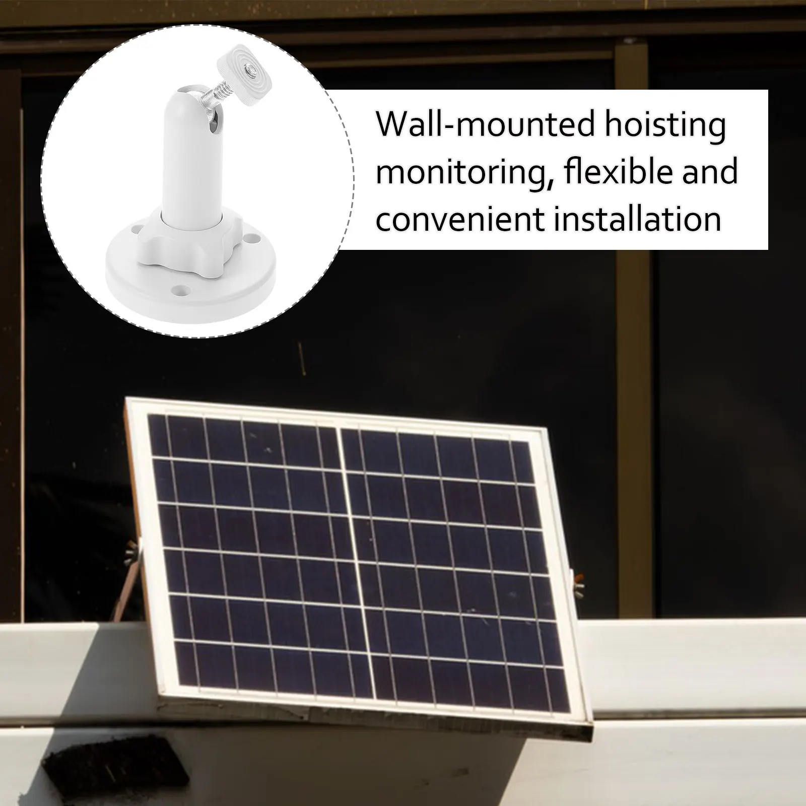 Solar Panel Mount Bracket for Security Camera Adjustable Wall Ceiling Mount Outdoor Surveillance System Trail Camera Solar Panel