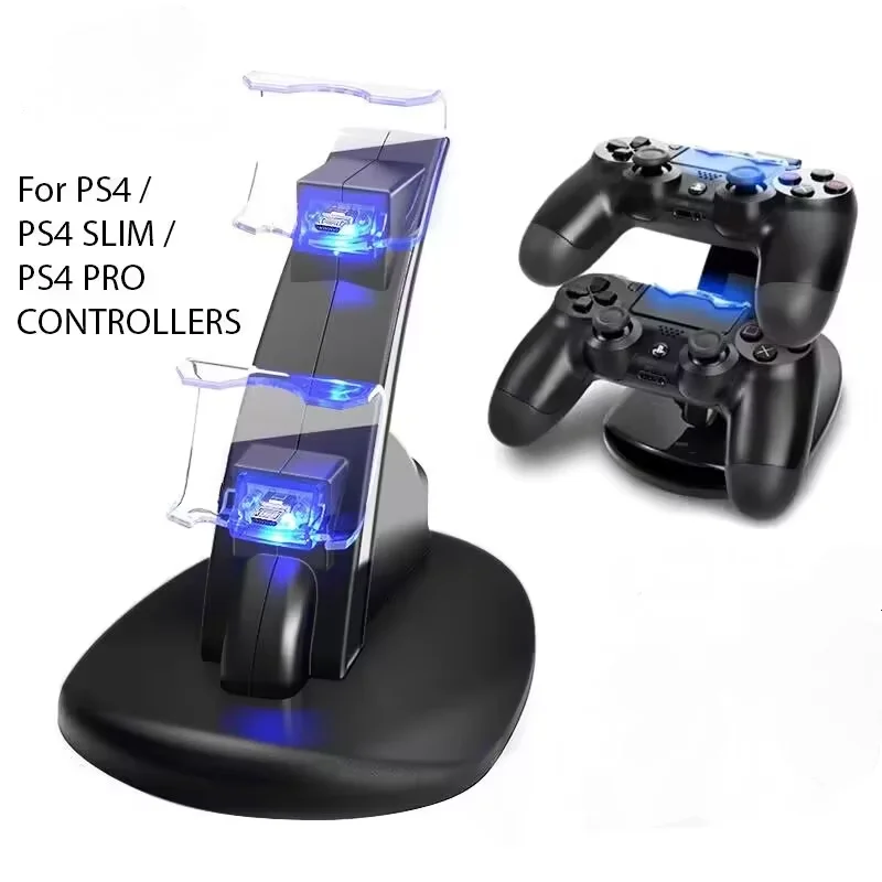 PS4 Slim Controller Charger For PlayStation 4 LED Dual USB Charging Dock Station For Dualshock 4/PS4 Slim Pro Gaming Accessorise