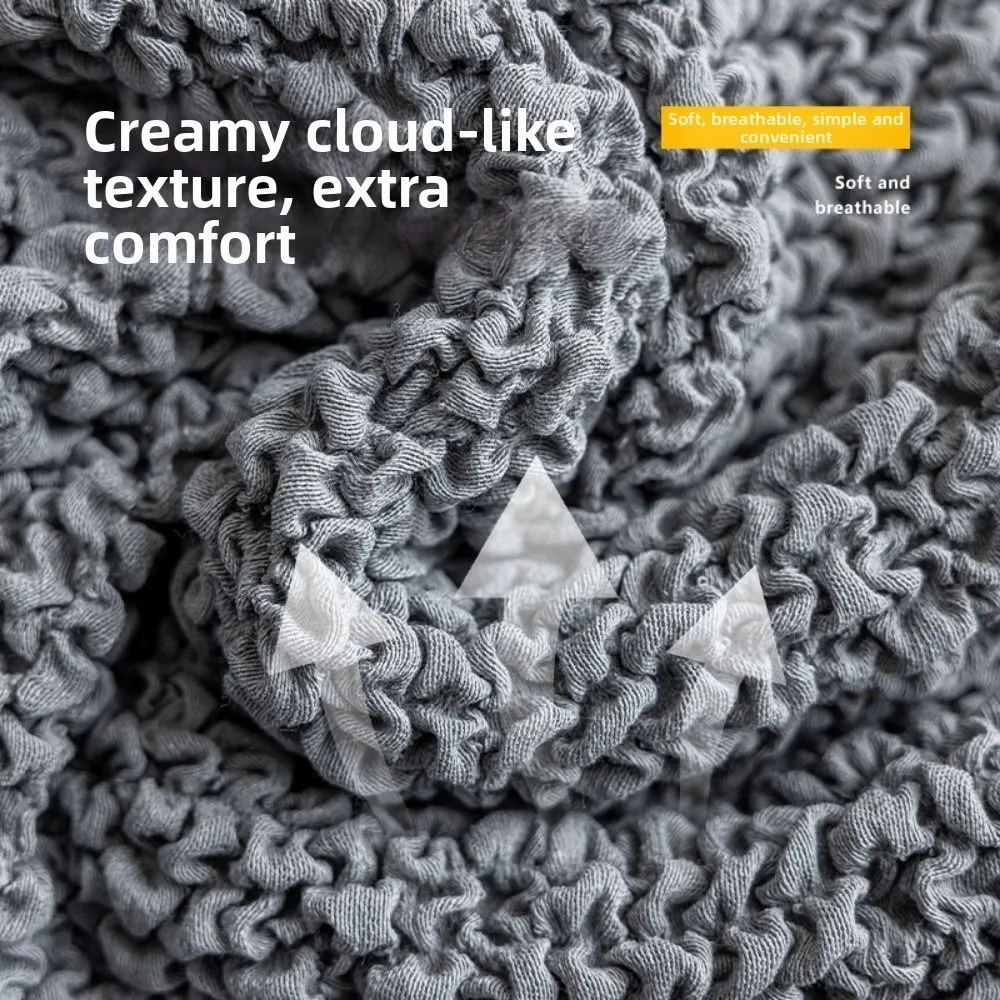 Stretchable Elastic Chair Cover Wrinkled Fabric Anti-Slip Full Wrap Stool Cover Pet-Resistant Breathable 40-55cm,40-53cm Kitchen