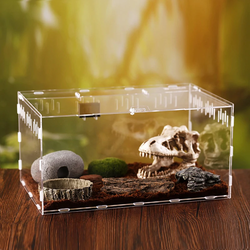 Reptile Breeding Box Acrylic Turtle Spider Lizard Acrylic Transparent Insect Breathable Acrylic Box Breeding Nest