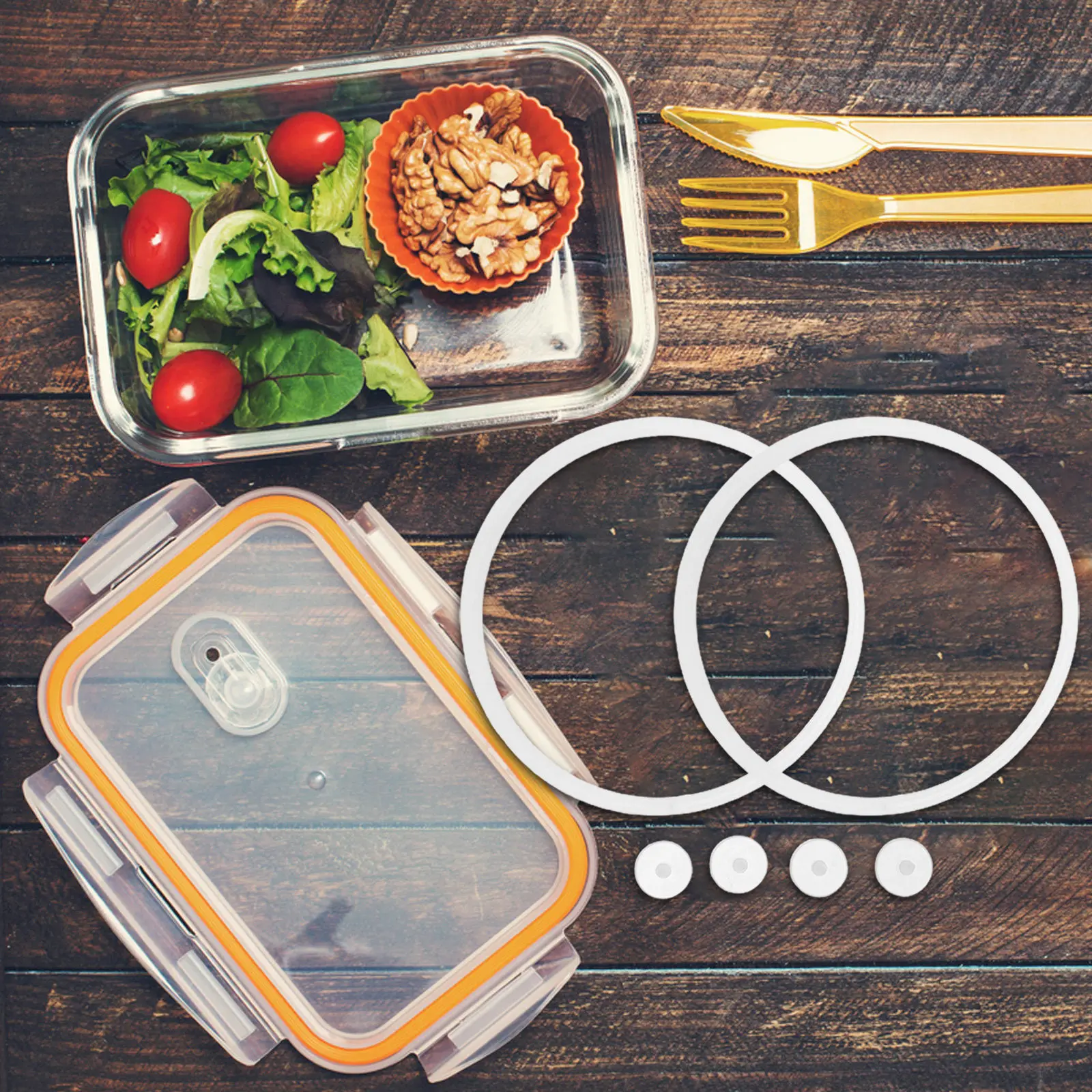 1Set Silicone Seal Gasket Replacement Leakproof Lid Plug for Bento Lunch Box Food Storage Leak Resistant Travel Picnic School