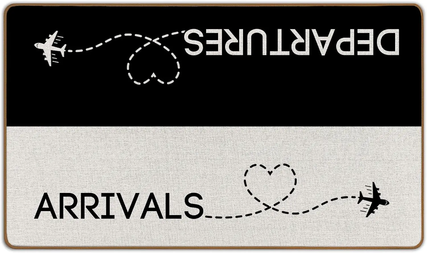 Large Arrivals Departures Doormat Welcome Mat Polyester Indoor Outdoor Entrance Airport Travel Gift for Home Porch