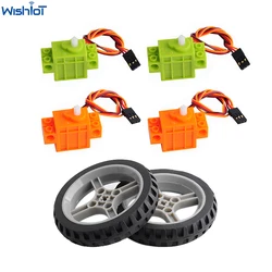 4pcs Geekservo 360 Graus de Rotação Contínua Servo Wheel Compatível com Blocos de Construção Legoeds Micro:bit Robot Smart Car