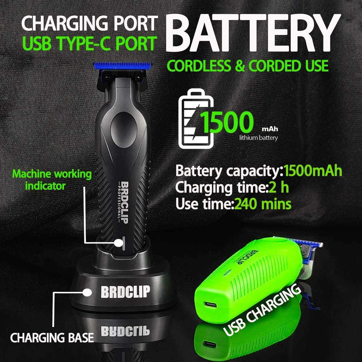 المهنية BRDCLIP 106 7500 دورة في الدقيقة 9615 9000PRM الشعر المتقلب DLC الأزرق شفرة BRD-999 9000PRM محرك مغناطيسي الحلاق ماكينة حلاقة كهربائية