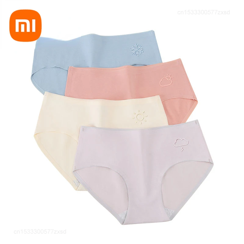 Xiaomi 4pcs Panties High-quality Cotton Women Comfortable Mid-waist Underwear Lingerie Breathable Female Underpanties Intimates