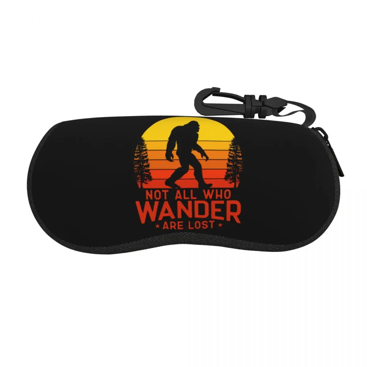 Custom Retro Sunset Bigfoot Glasses Case Fashion Not All Who Wander Are Lost Shell Eyeglasses Case Sunglasses Box