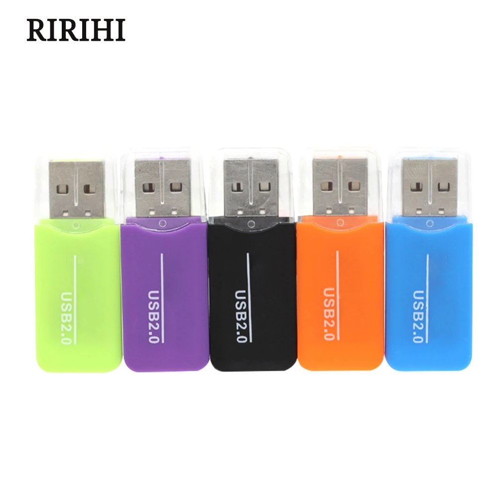 RIRIHI Mini USB2.0 Micro SD Card Reader Memory Card USB2.0 Adapter Flash Card Reader High Speed For Computer Laptop Cardreader