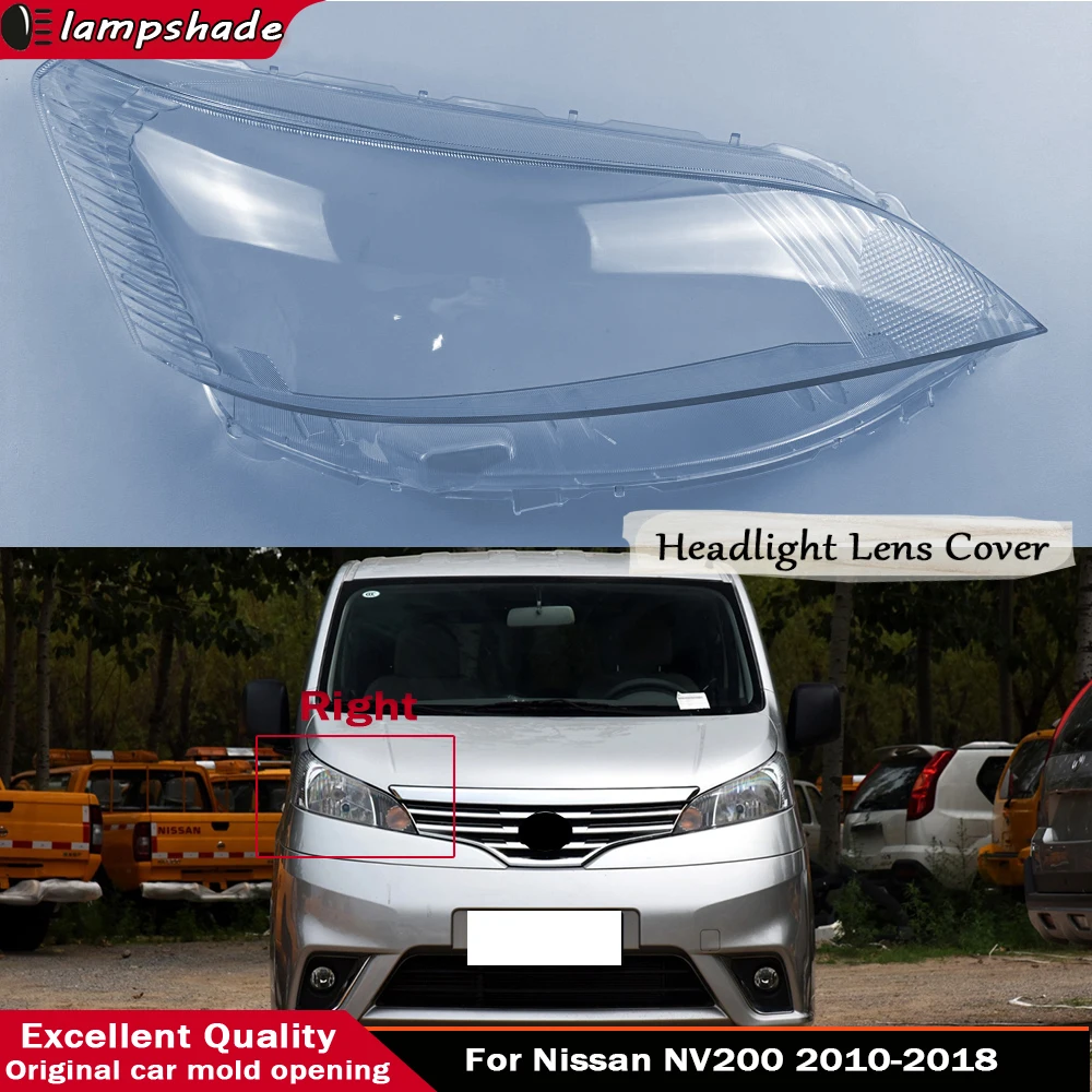 For Nissan NV200 2010 - 2018 Car Front Lens Light Head Lamp Lampcover Headlight Shell Transparent Lampshade Headlight Cover