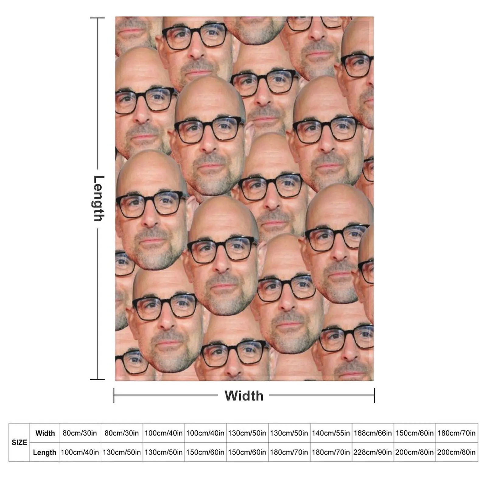 Stanley Tucci head design Throw Blanket manga Plush Softest Blankets