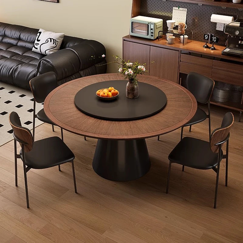 

Turntable Modern Dining Table Chairs Centerpiece Center Kitchen Tables Restaurant Round Luxury Mesa Comedor Home Furniture