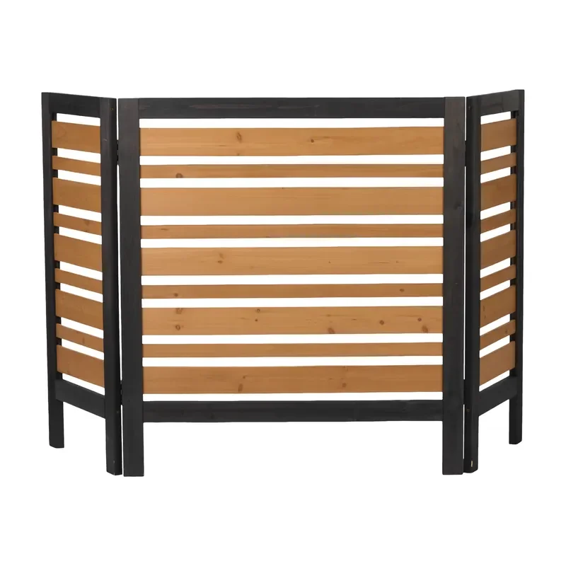 38 W X 42 H Inch 3-Panel Outdoor Air Conditioner Privacy Fence Wooden Screen