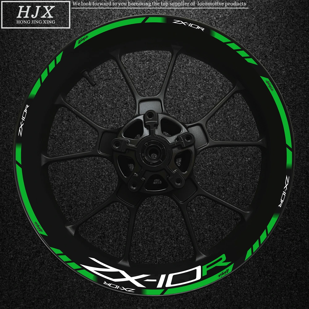 Motocicleta impermeável alta etiqueta reflexiva, Aplicável a Kawasaki Ninja ZX10R Wheel Hub, 17 "Rim Logo