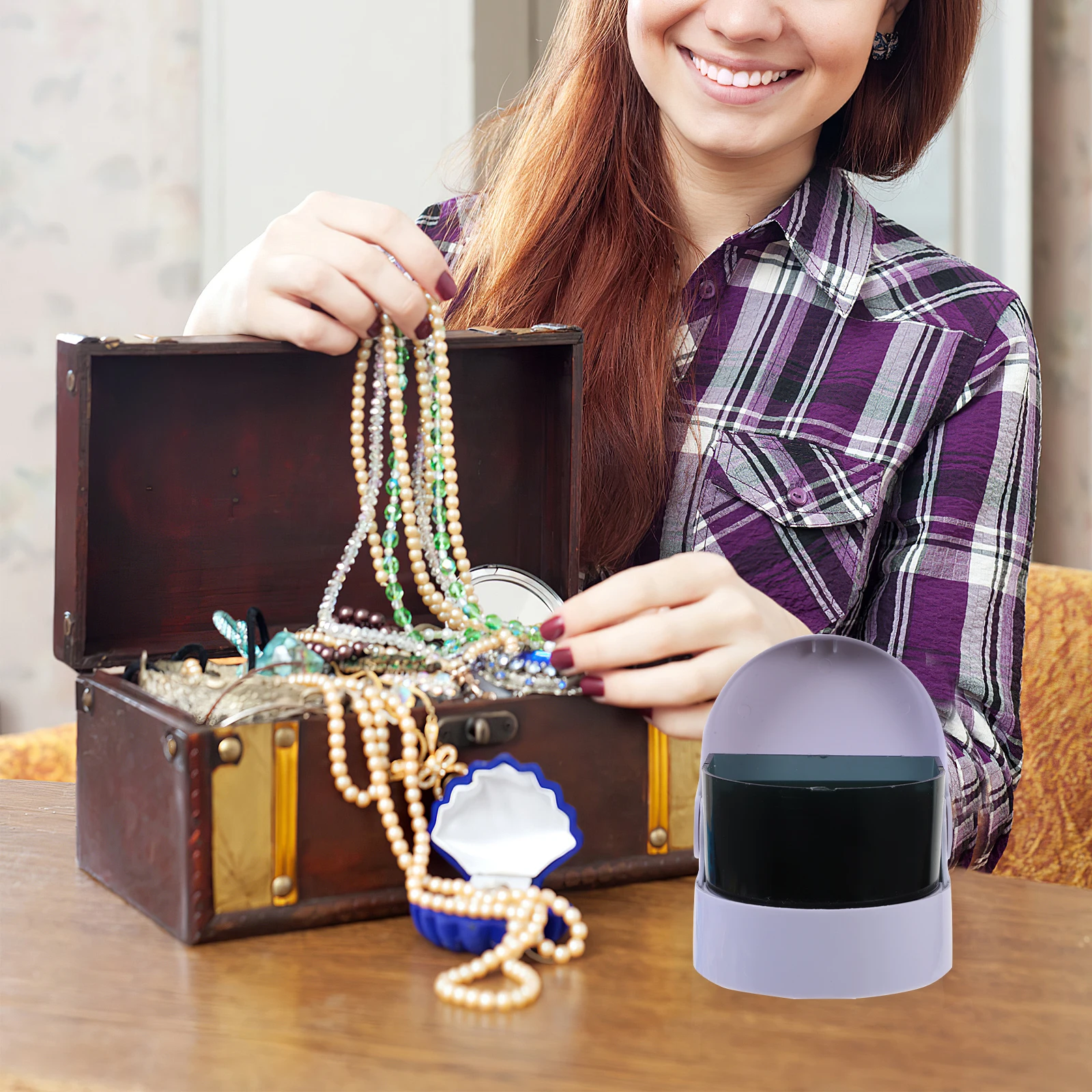 

Smart Mini Jewelry Cleaner for Professional Deep Cleaning Dentures Retainers Aligners Efficiently in Minutes