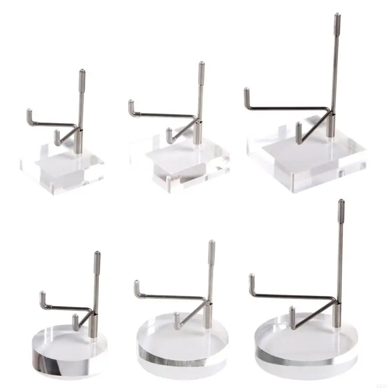 N84C Small Acrylic Shelf Stone Display Rack Metal Stand for Crystal Mineral Stone