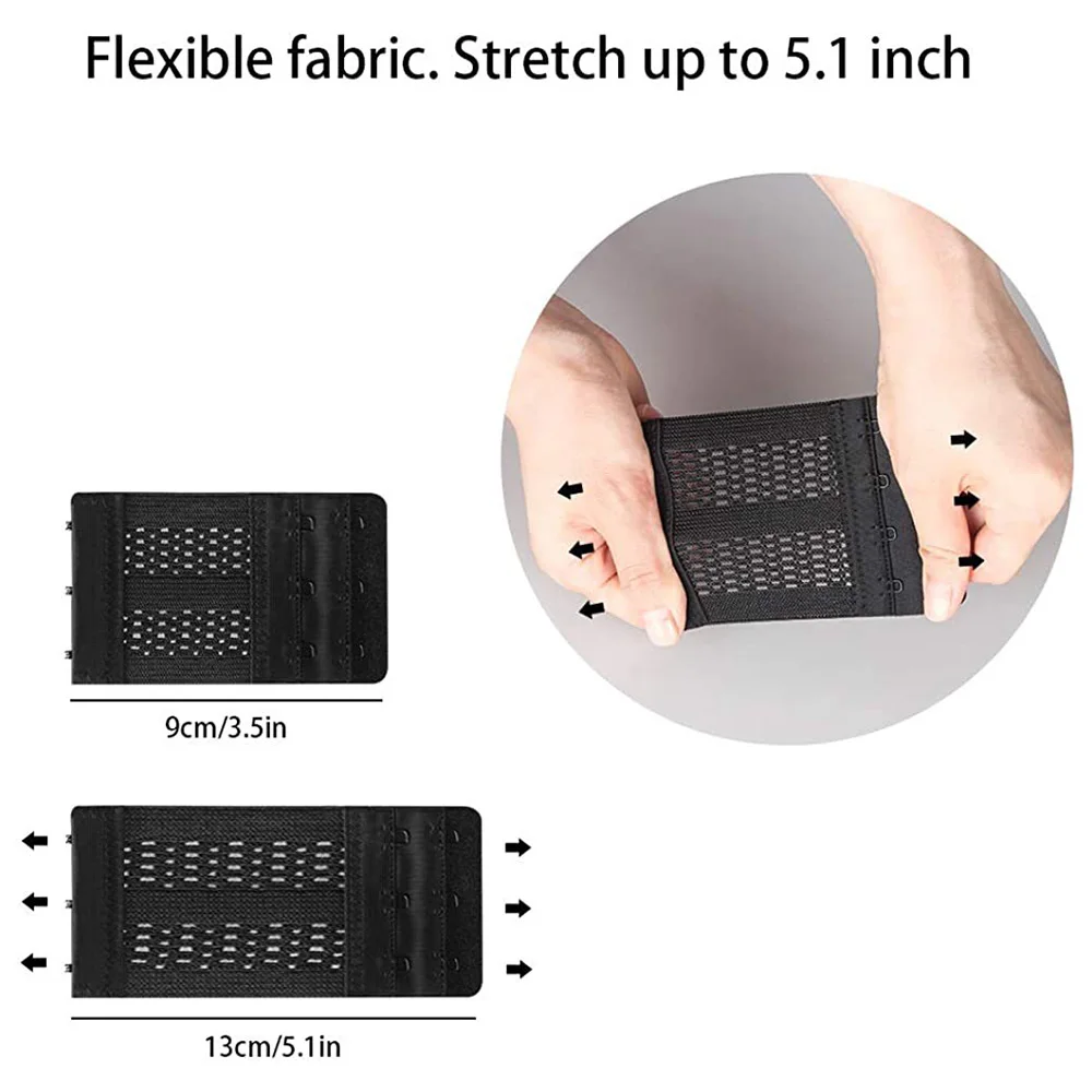 Chzimade 12pcs Hooks Bra Extender Nylon Elastic Bra Strapless Underwear Strap Adjustable Belt Buckle Intimates Accessories