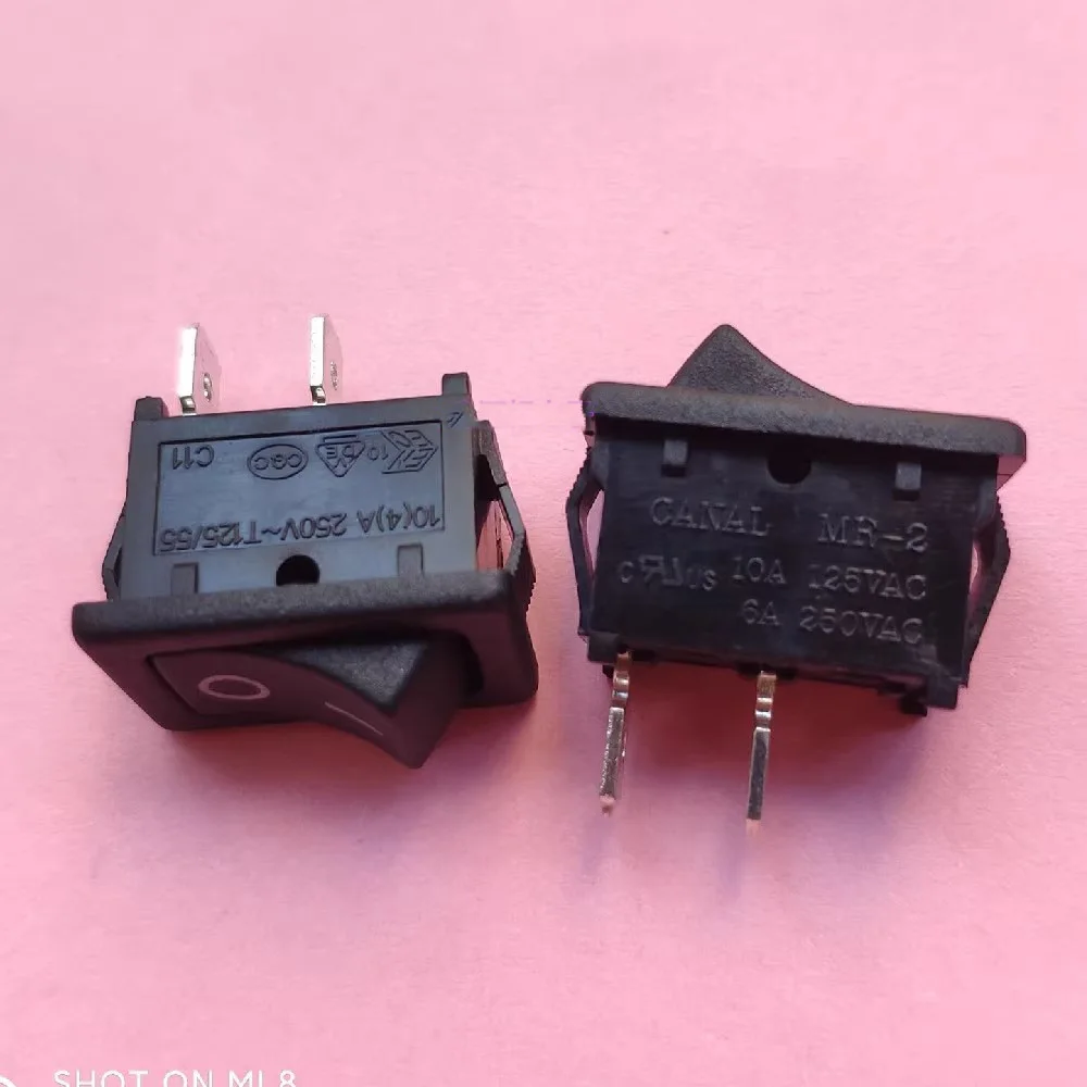 1~5PCS/LOT 2-pin 2-position small boat-type switch toggle switch MR-2-111 silver contact 6A 15X21