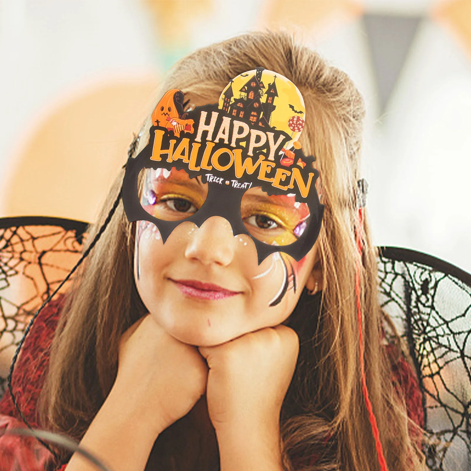 

6 Pcs Halloween Glasses Eyewear Unique Frame Paper Party Props Funny Adults Wear Creative Costumes Accessories Decorations