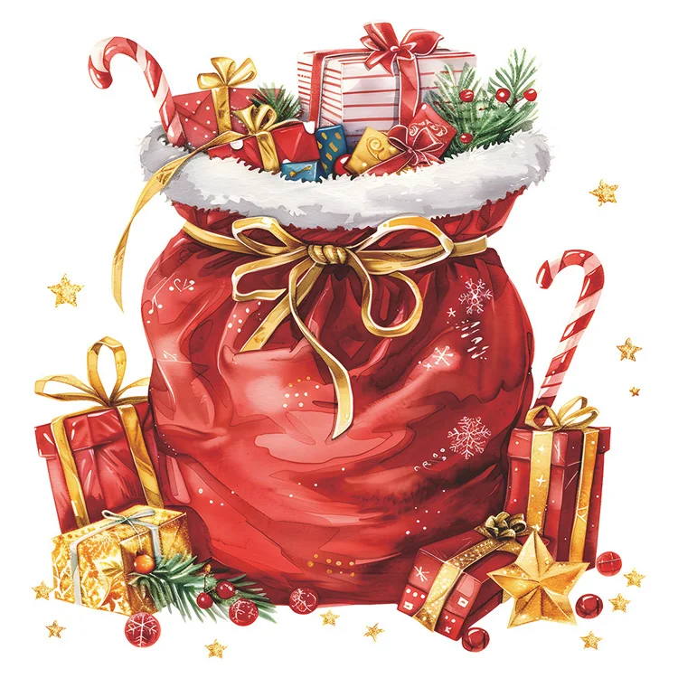 Weihnachtsgeschenktüten-Wandaufkleber Neujahr Badezimmer Toiletten-Dekoration Wandbild Festliche Raumdekoration Selbstklebende Aufkleber – Detail 7