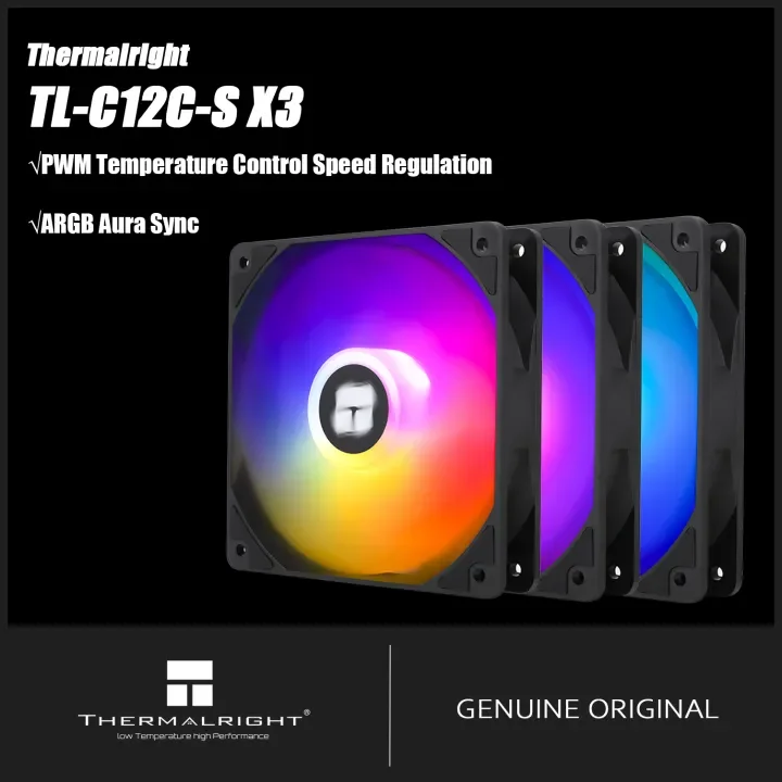 

Thermalright 120mm Case Fan TL-C12CW-S/C12C-S/C12CW/C12C *3 CPU Cooling Fan ARGB 120mm High Performance Fan