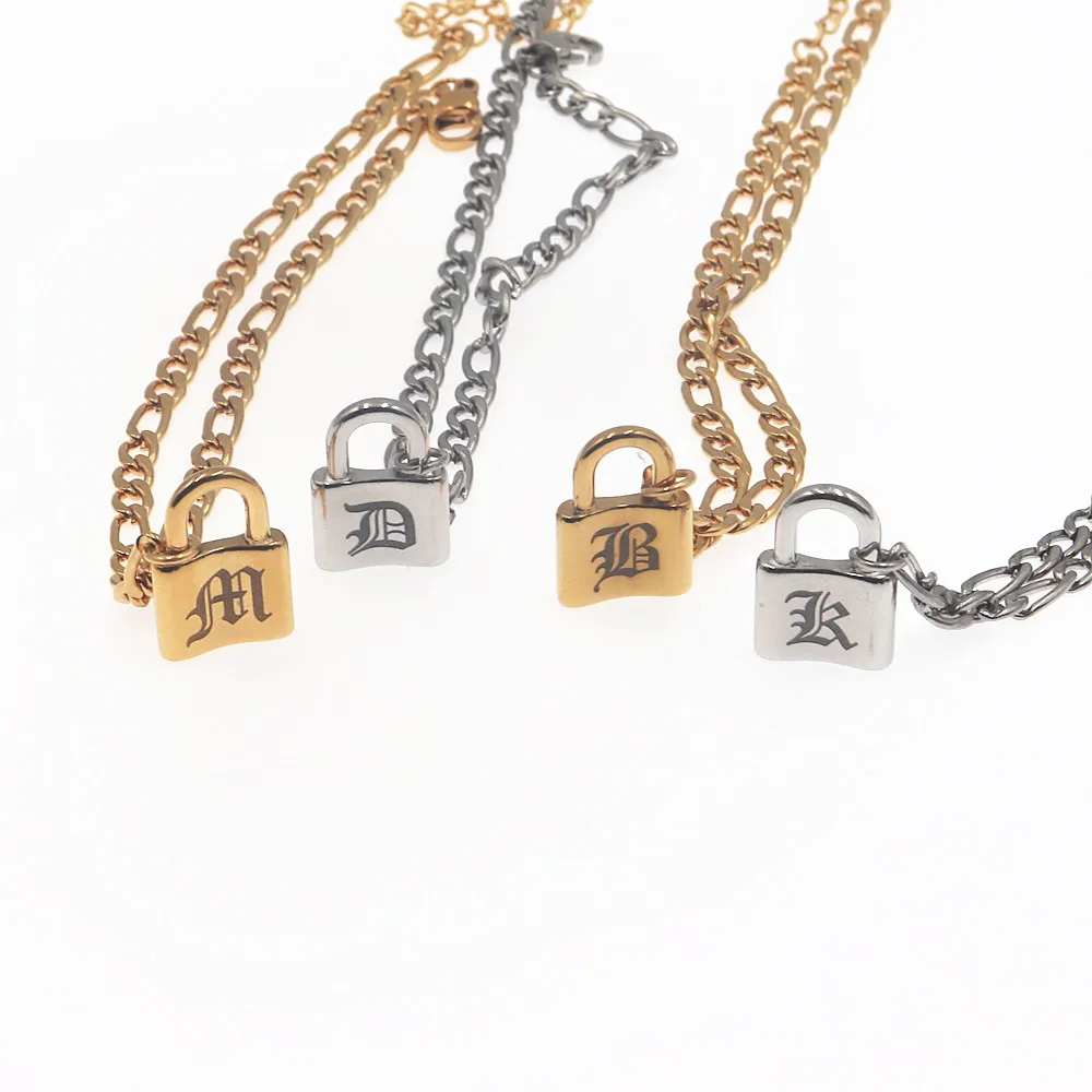 الهيب هوب قفل الخلخال سحر A-Z الإنجليزية القديمة رسالة الكاحل سوار الأولي الساق سلسلة القدم بيجو للنساء الرجال BFF مجوهرات