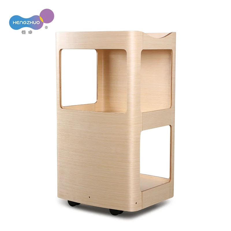 Commercial Use Wooden Salon Trolley Beauty Tool Cart with 3 Layer Storage Easy Moving by Universal Wheels 4 Optional Color