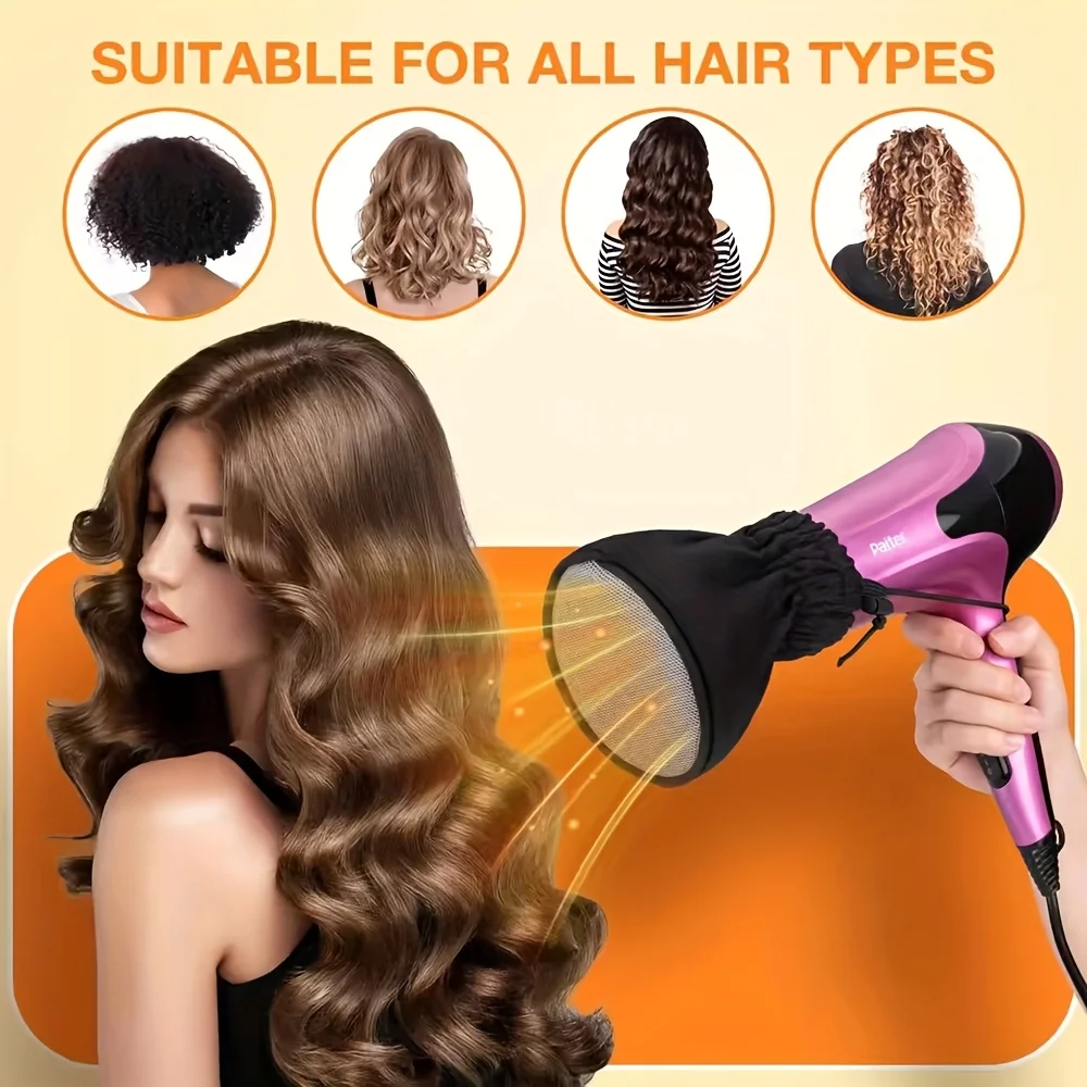 Hair dryer diffuser, vibration cap, double-layer nylon hair dryer sock, double-layer nylon hair dryer sock for curling hair