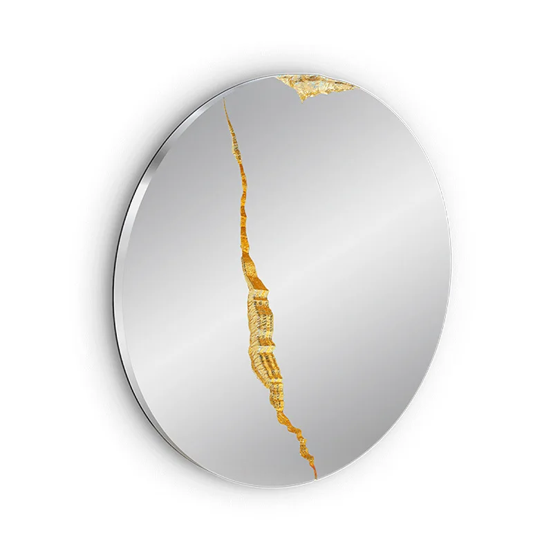 

Light luxury wall-mounted decorative mirror High-class dining side mirror Irregular art mirror Entrance wall corridor foyer