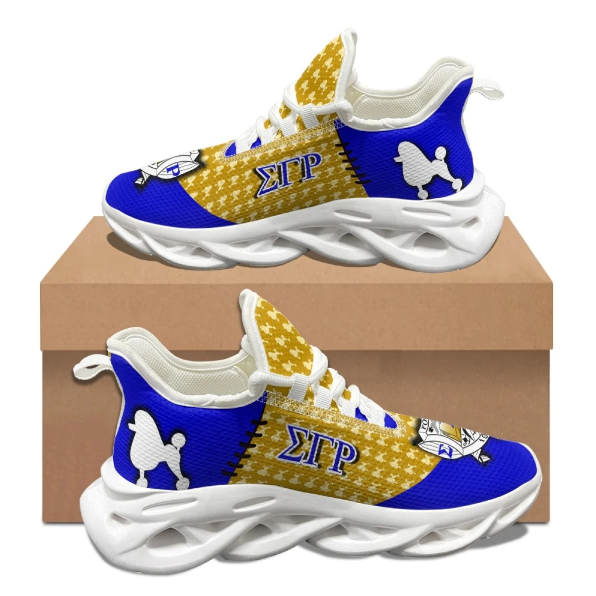 

Sigma Gamma Rho Pattern Woman Men Autumn Winter Outdoor Work Sneakers Mesh Shock Absorbing Running Shoes Indigenous Art Design