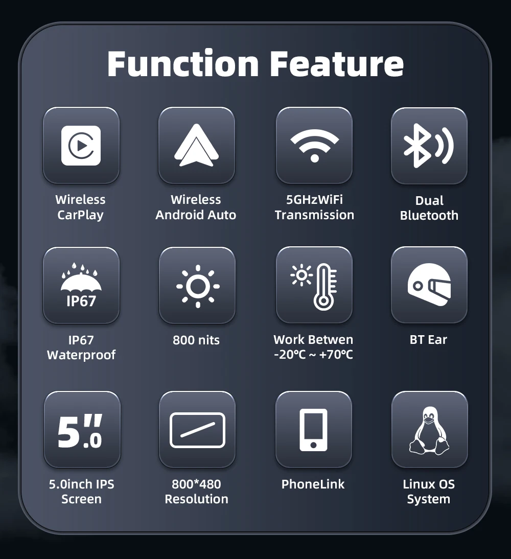 KEBIDUMEI 5 بوصة دراجة نارية الملاحة اللاسلكية لتحديد المواقع بلوتوث واي فاي Carplay أندرويد السيارات المحمولة شاشة رقمية موتو الملحقات #5