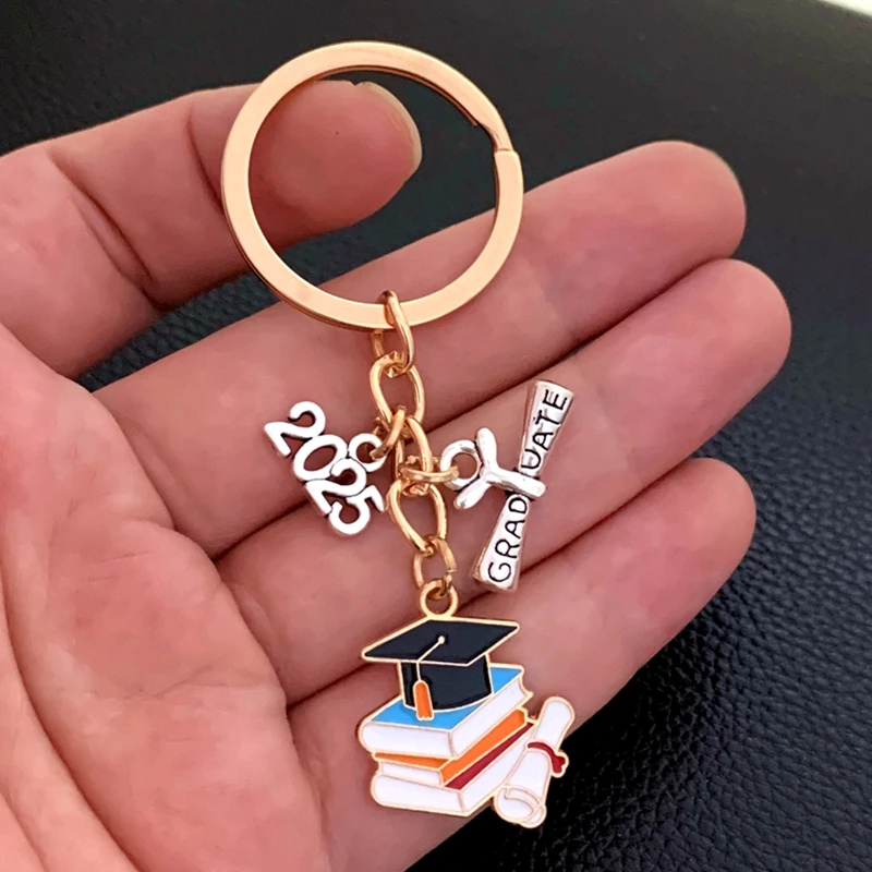 2025 Graduation Gown Cap KeyChain Ring Student Women Jewelry Personalized Accessories Fashion Pendant Gifts Forever