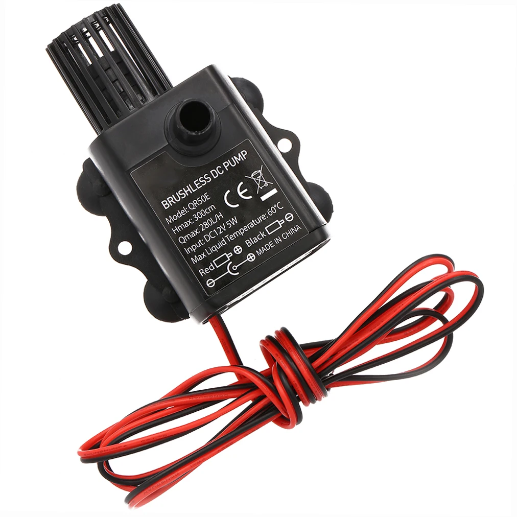 Ultra-quiet Mini Brushless Water Pump 12V 5W Waterproof Anti-vibration Submersible Fountain Aquarium Circulating