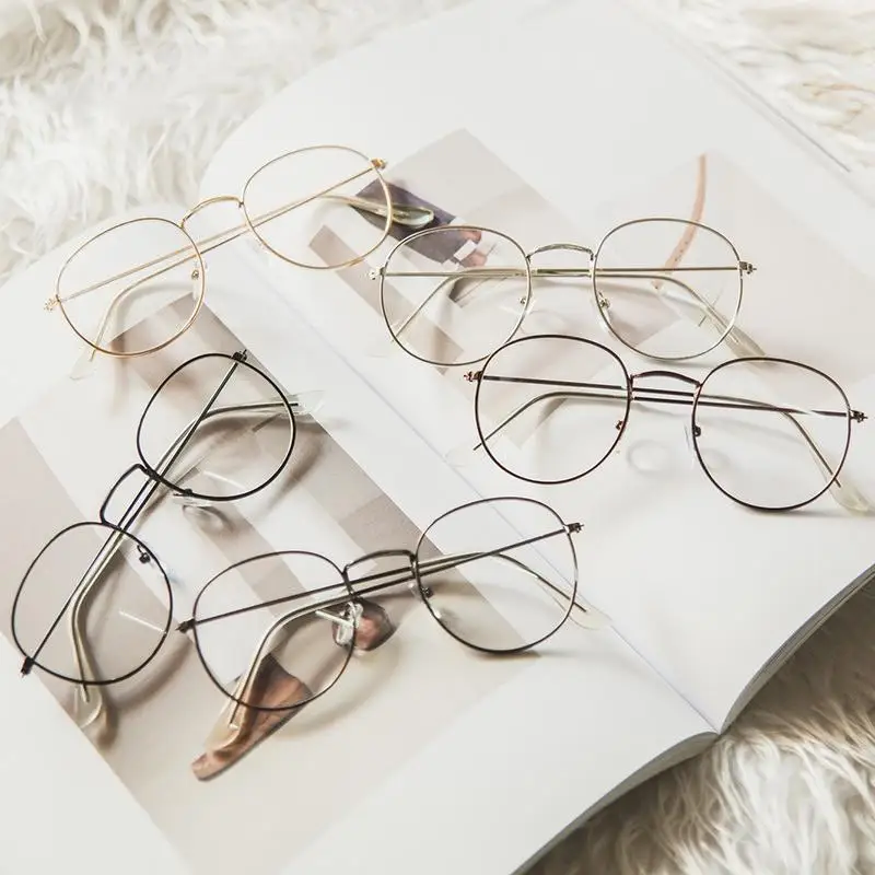 Glasses Frame Men High Light Transmittance Plain Glass Women Vintage Prescription Glasses