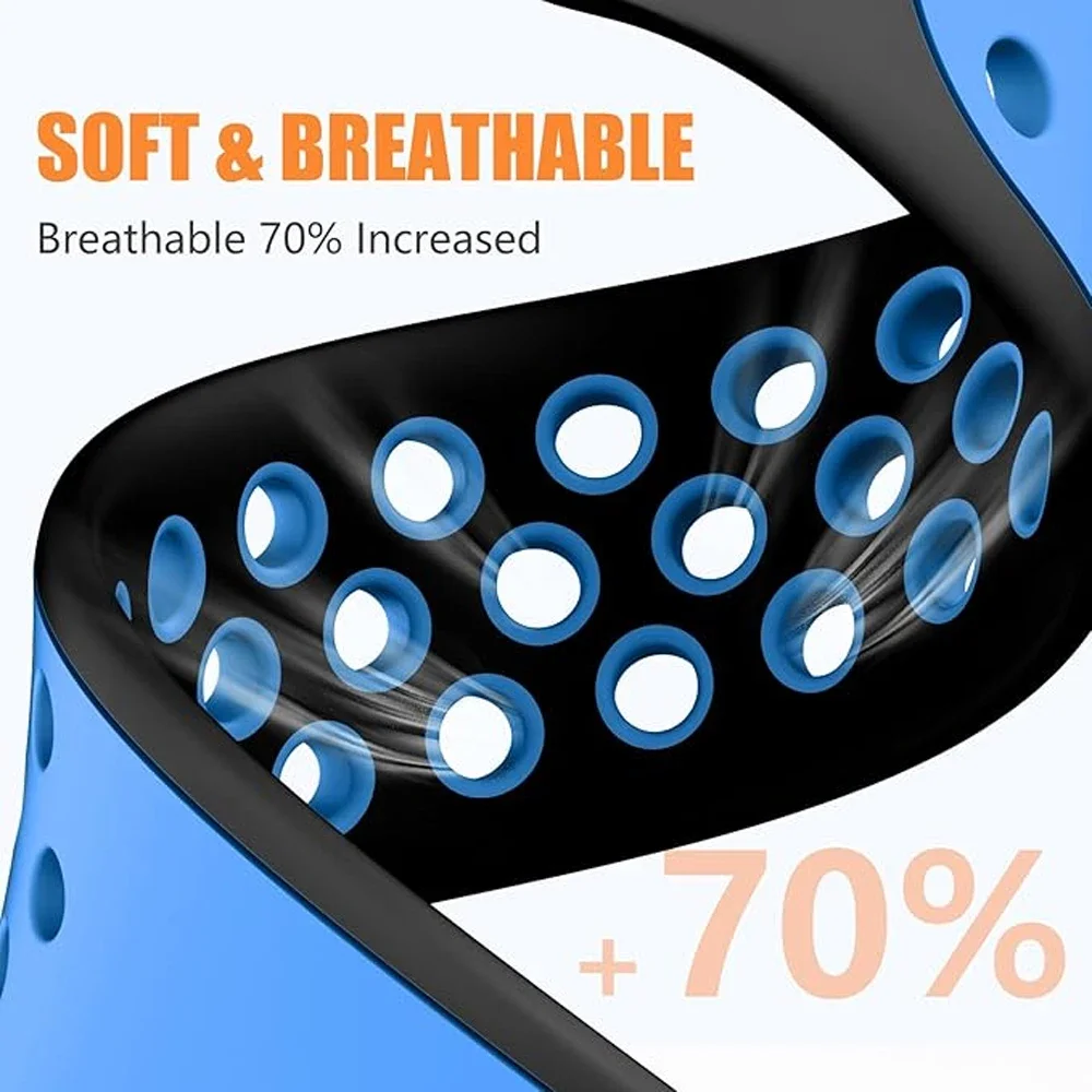 2025 جديد سيليكون حزام ل أبل ساعة 10 9 8 7 46 مللي متر 45 مللي متر 42 مللي متر 41 مللي متر الترا 2 49 مللي متر تنفس سوار iWatch 6 5 4 SE 44 مللي متر 40 مللي متر