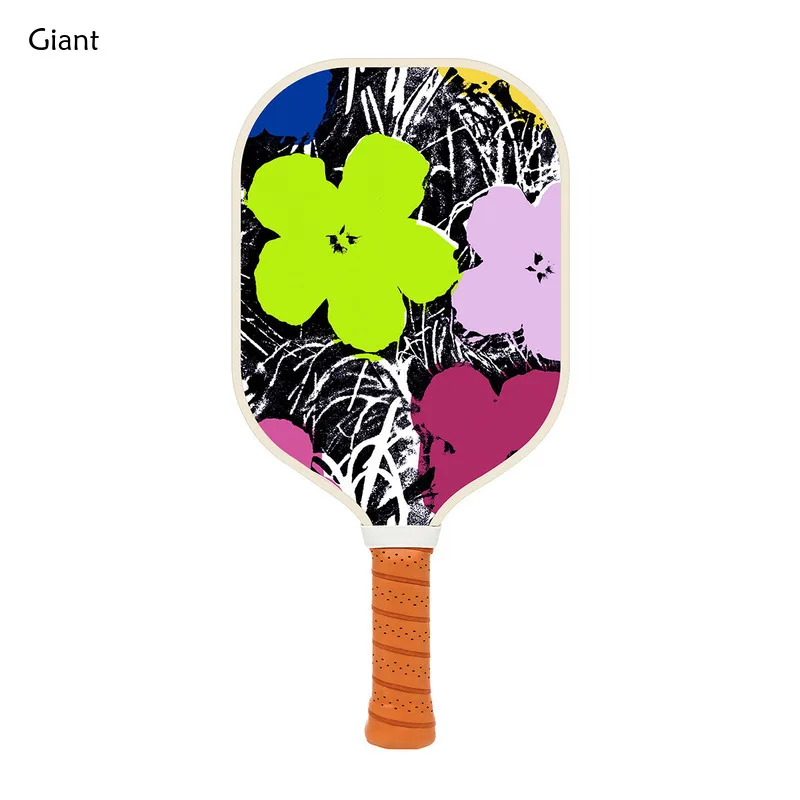 

Carbon Fiber Pickleball Paddle Competition Grade Professional Racket with Andy Warhol Flowers Single Racket with Two Balls