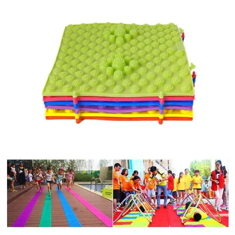 6Pcs/Set Pressure Game Fitness Toys Sensory Integration Toys Acupressure Therapy Foot Reflexology Play Floor Mat Walking Massage