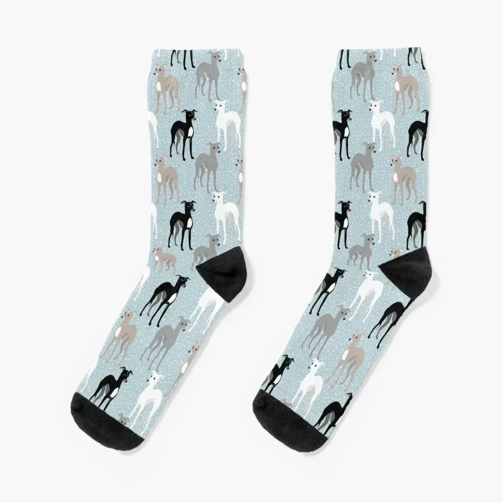 Italian Greyhounds Mid-Century Modern Pattern Socks warm winter basketball fashionable Socks Women's Men's