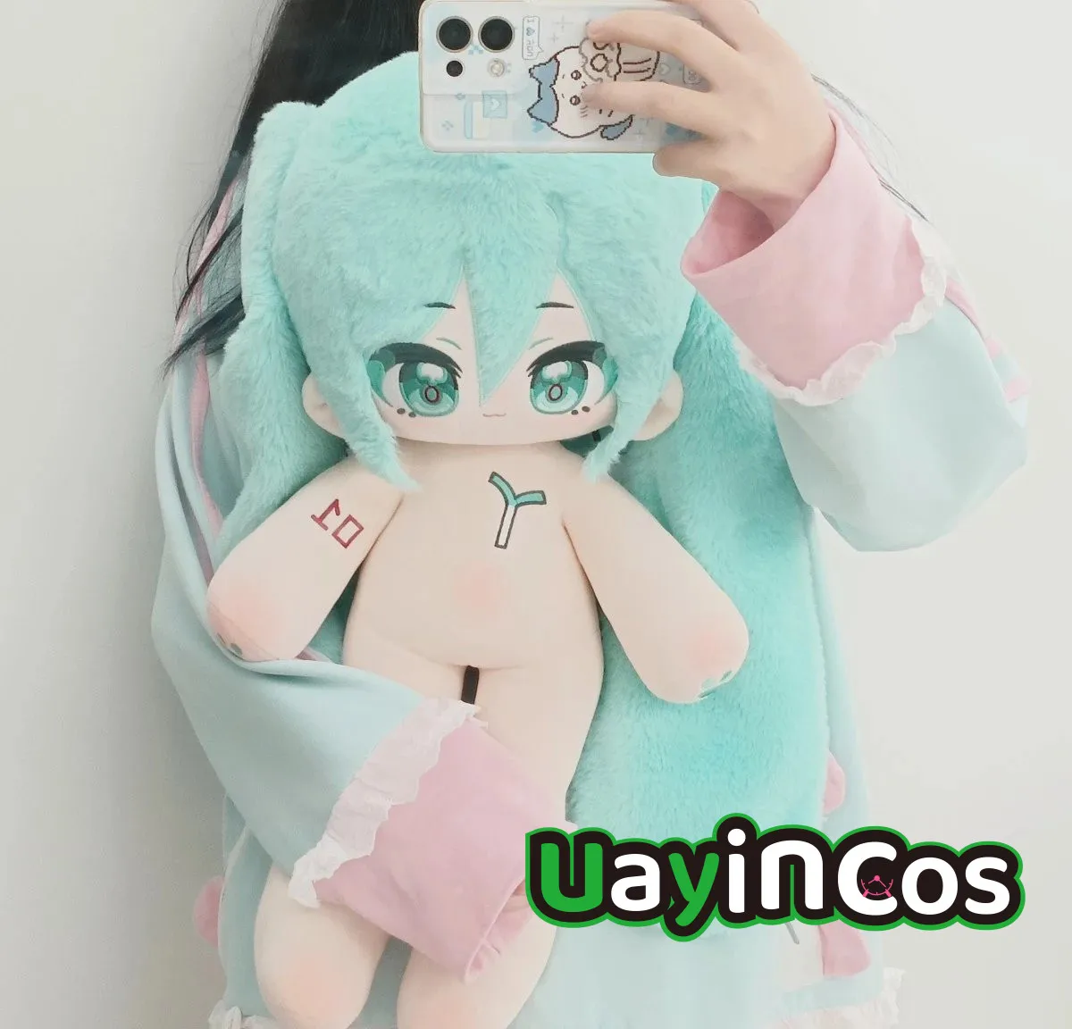 

60cm Anime Blue Hair Big Ears da cong Angel Princess Fairy Girl Stuffed Long legs Plushies Plush Cotton Doll Body Toy For Kids