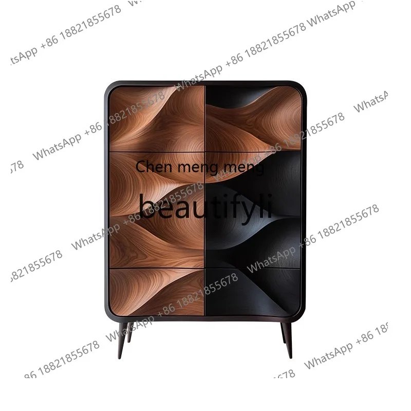 New arrive Italian walnut chest cabinet, storage cabinet, solid wood side cabinet against the wall