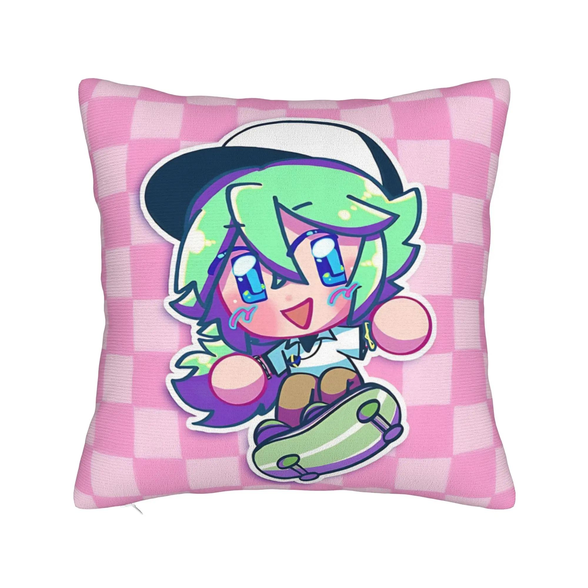 Trickcal Chibi Go N Harmonia Skateboard Pillow Case  Retro Trendy Pillow Cover Design Pillowcases For Living Room Chair