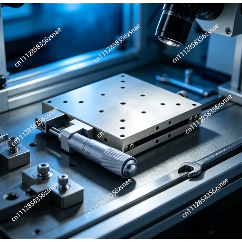 LBX100‑LR X‑Axis Manual Linear Sliding Table, Stainless Steel High‑Precision Fine‑Tune Moving Platform for Optical Experiment