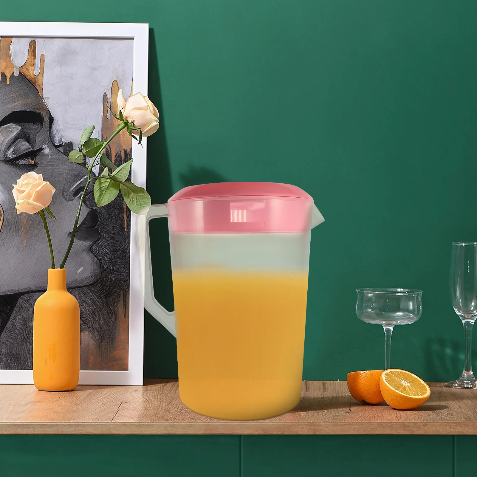 

Cold Water Pitcher Plastic Measuring Kettle 5000Ml Heat Resistant Lid Large Capacity Drink Jug for Juice Tea Beer Milk