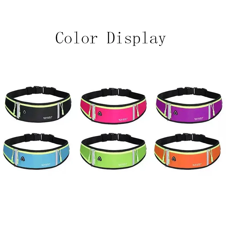 Reflective Waterproof Sports Kettle Waist Bag with Headphone Jack Ultra-Thin Running Waist Bag Trendy Simple and Portable view 6