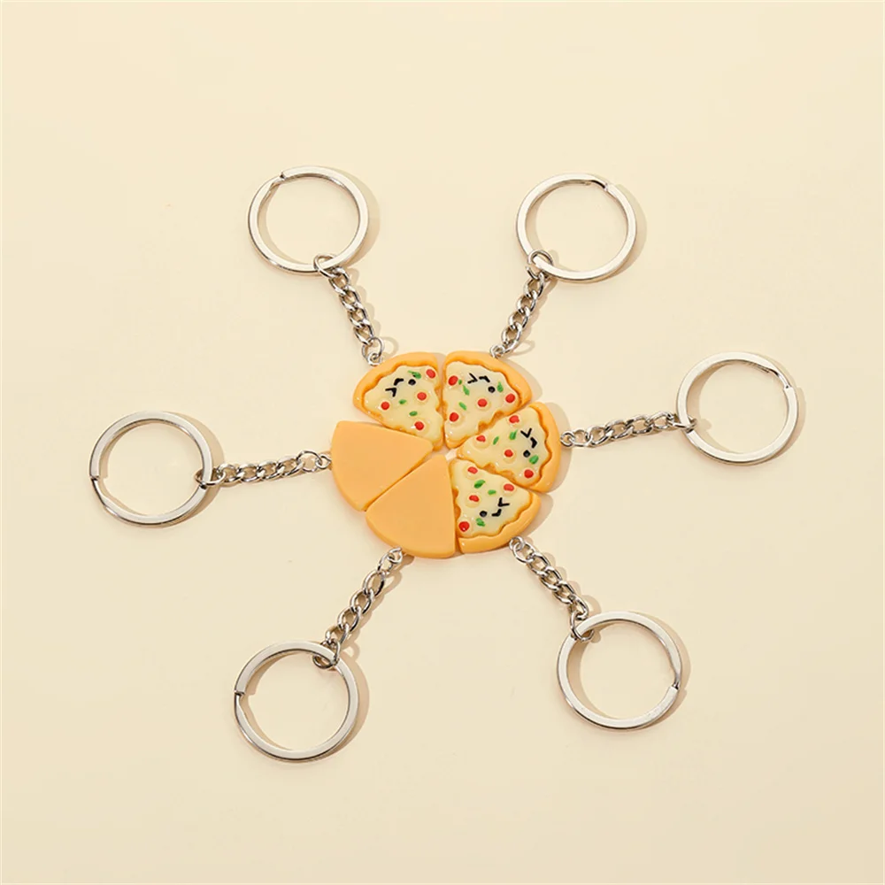 Cute Pizza Pendant Necklace for Women Vintage Pizza Shape Adjustable Necklace Best Friend Charms Keychain Jewelry Gift