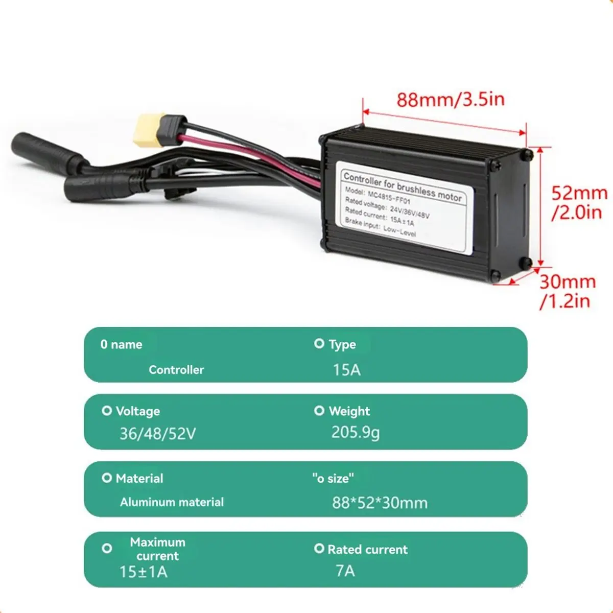 A10R Three-Mode Ebike Sine Wave Controller 15A 36V/48/52V with S869 LCD Color Display Electric Bike Motor Conversion Kit