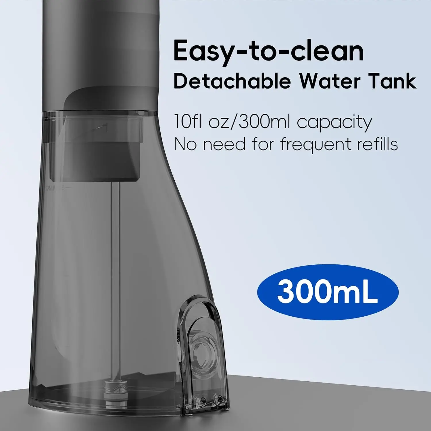 Water Dental Flosser Pick for Teeth - 3 Modes Cordless Oral Irrigator 300ML Portable with 5 Jet Tips, 40 Days IPX7 Waterproof