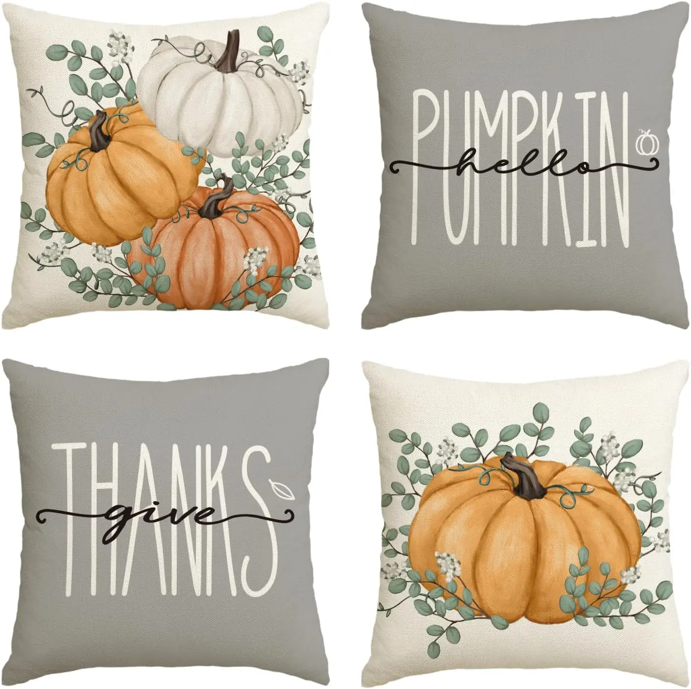 Kussenslopen Set 4 Herfst Esthetisch Decoratief 50x50 cm-Kussenslopen voor huistextiel, woonkamerdecoratie, herfstaccessoires, bankhoezen, slaapkamerinrichting, decoratieve kussenslopen