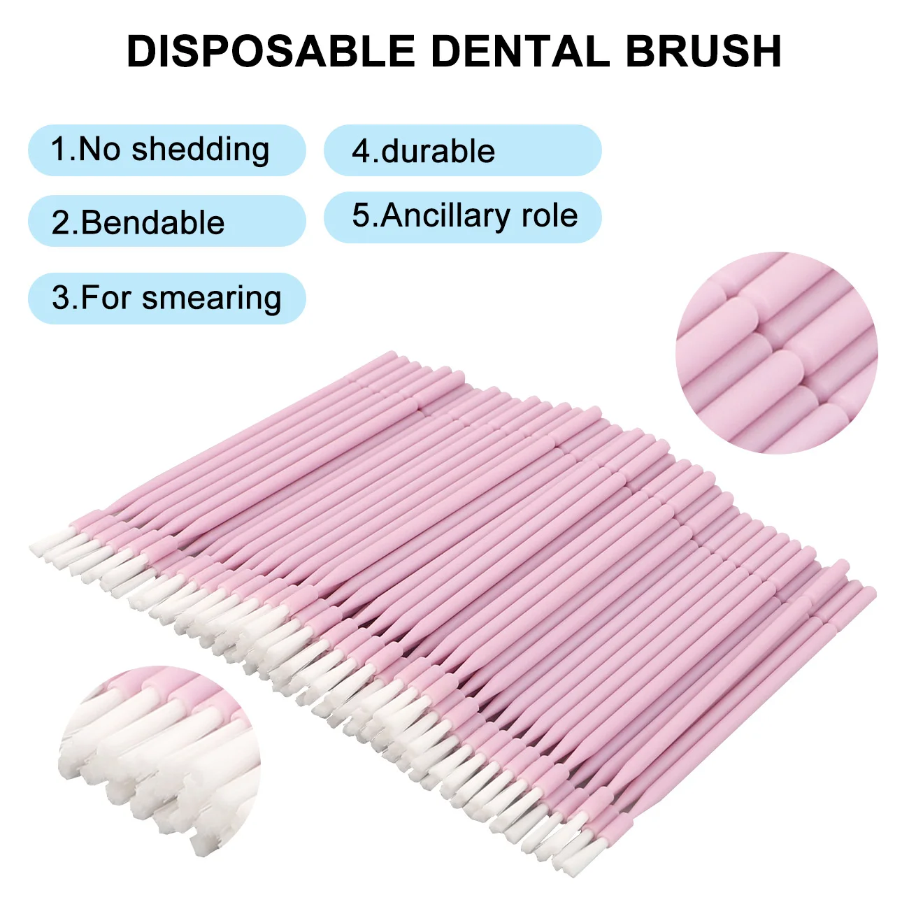 100Pc/Bag Dental Disposable Micro Applicator Brushes Long Head Brush Bendable Sticks For Makeup Dentistry Care Cleaning